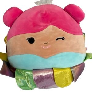 Squishmallows Princess Rainbow Mermaid Wink Pink Soft 7”